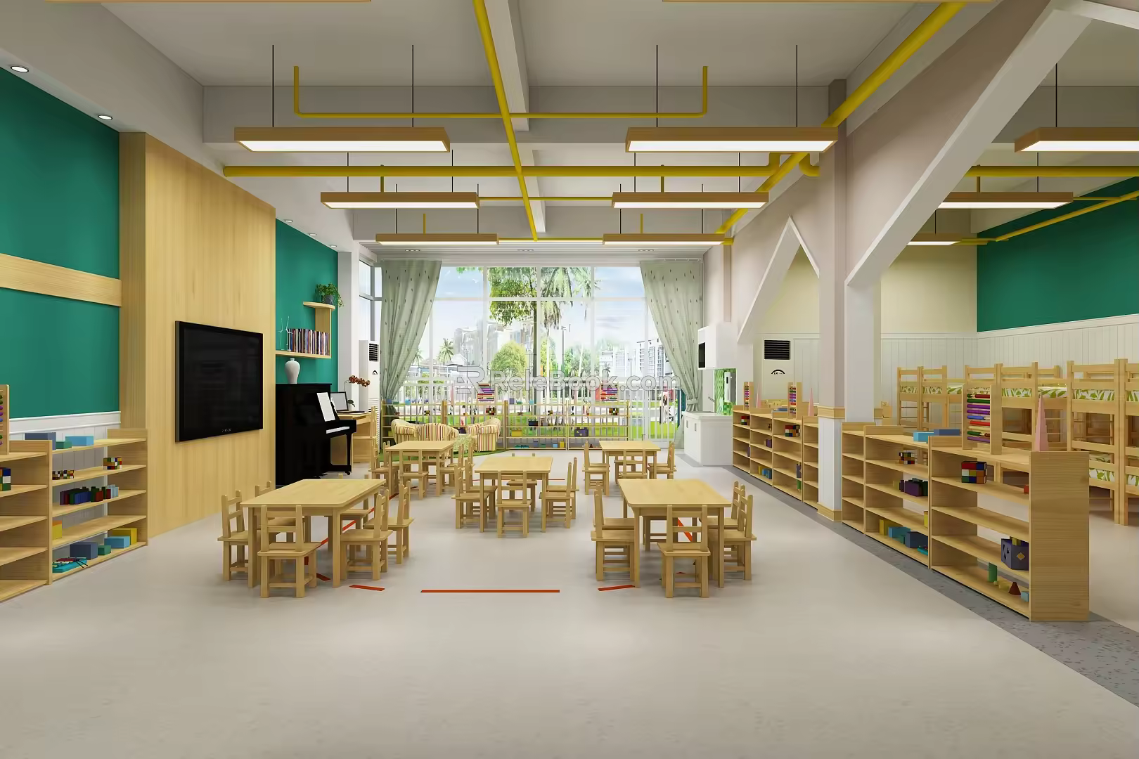 Modern Kindergarten Class 3d model