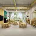 Modern Kindergarten Class 3d model