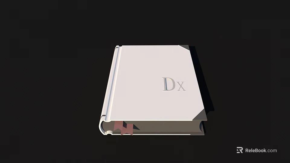 White Notebook With DX Logo And Hardcover Design On Black Background 3d model 