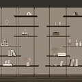 Modern Wooden Shelving Unit With Multiple Layers Displaying Decorative Books Vases And Home Decor Items