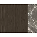 Elegant Modern Background Wall With Wooden Panels And Marble Texture Design 3d model