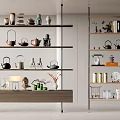 New Ornaments Combination Bookshelf Bookcase Teapot 3d model