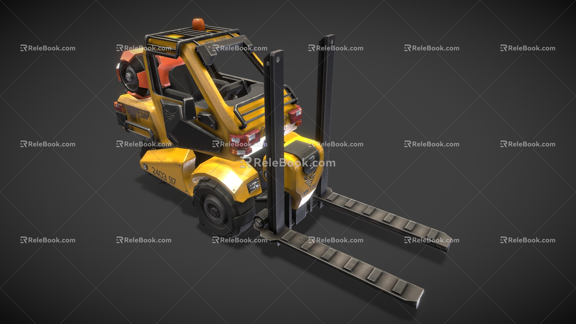 Forklift Cartoon Forklift Style Forklift Low Poly Forklift Cartoon Car Agricultural Vehicle 3d model