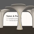 Nature & Pea Modern Sculptural Columns In White With Gold Accent Design