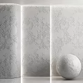 White Patterned Decorative Components With Textured Surfaces And Spherical Ornament 3d model