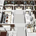 Birds Eye View Of Interior Floor Plan With Multiple Rooms Furniture And Decorative Elements
