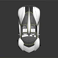 White Futuristic Sports Car With Transparent Roof And Sleek Aerodynamic Design