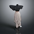 Black Top With Wide Shawl Design And Beige Layered Long Skirt Fashion Outfit