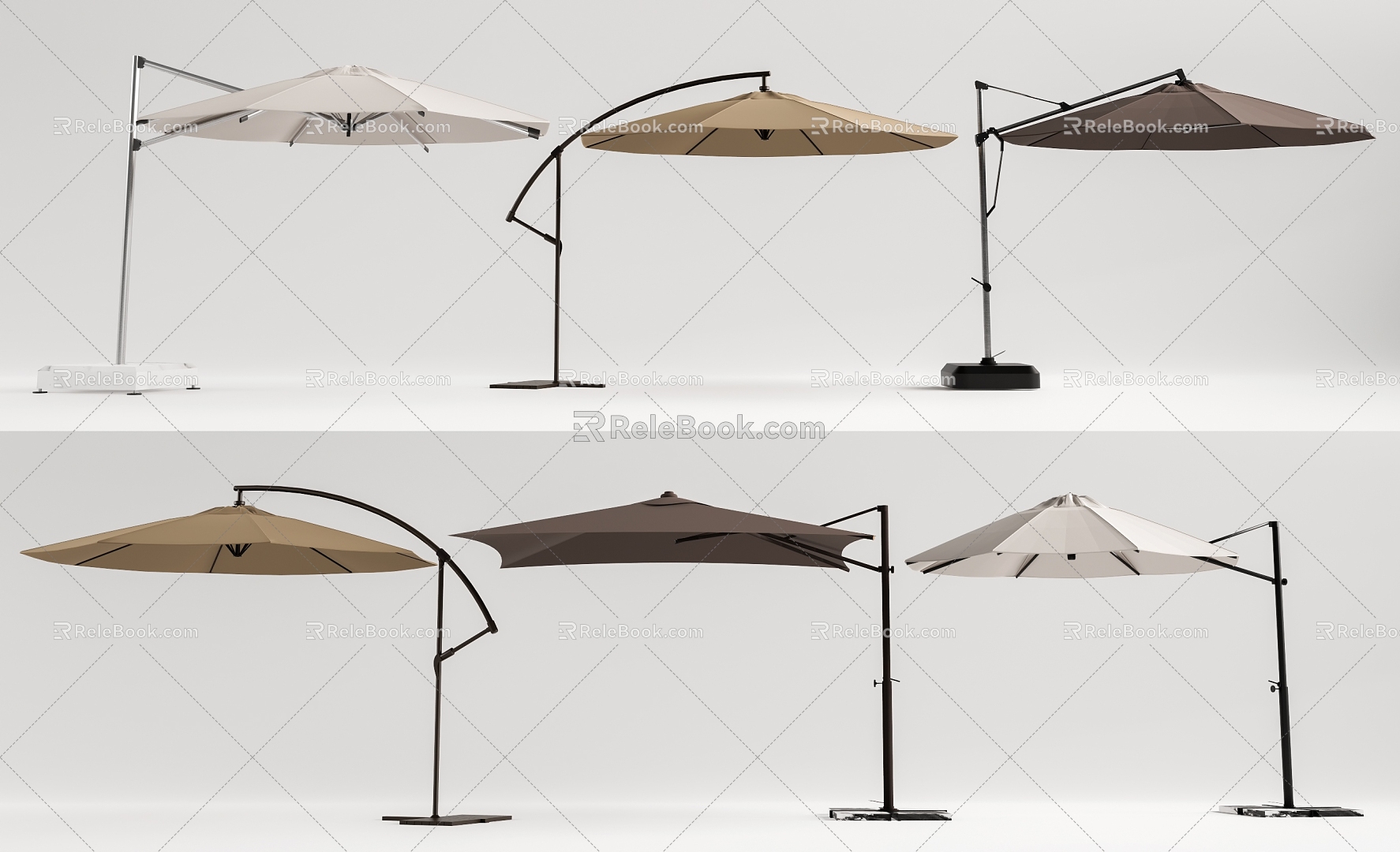 Modern parasol parasol combination 3d model