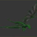 Mythical Dragon 3D Model With Purple Wings Sharp Claws And Black Background