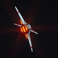 Sleek Modern Aircraft With Red And White Striped Wings And Orange Cockpit Design
