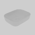 Modern White Countertop Washbasin With Smooth Surface And Square Design