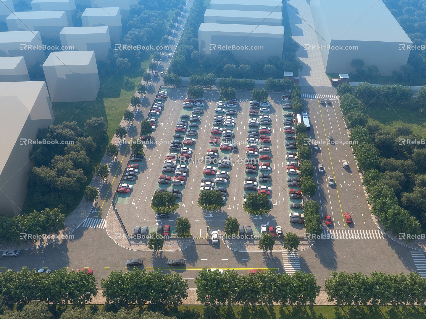 Outdoor parking Modern parking 3d model