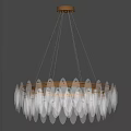 Modern Luxury Crystal Chandelier with Hanging Crystal Pieces and Metal Frame