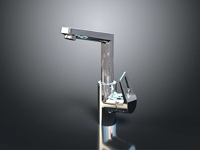Futuristic Silver Robot Character With Mechanical Creature On Reflective Surface 3d model