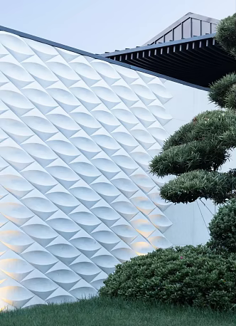 Modern landscape wall Enclosure stone landscape wall 3d model