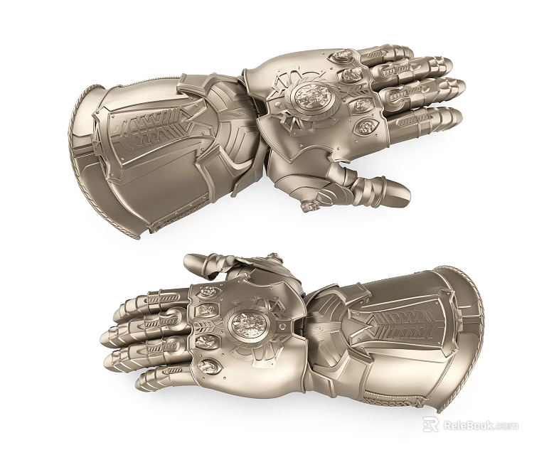 Smart Machine Glove Featuring Metallic Mechanical Structure And Intricate Design 3d model