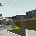 Contemporary Commercial Street Design With Modern Buildings Open Spaces And Green Areas