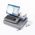 Modern Commercial POS System With Touchscreen Display Keyboard And Receipt Printer For Retail Use 3d model