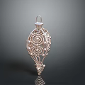 Elegant Decorative Pendant With Intricate Filigree Design And Pearl Accents