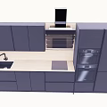 Modern Gray Kitchen Cabinets With Sink Range Hood And Oven Interior