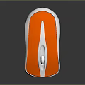 Orange And White Computer Mouse With Sleek Design And Glossy Surface