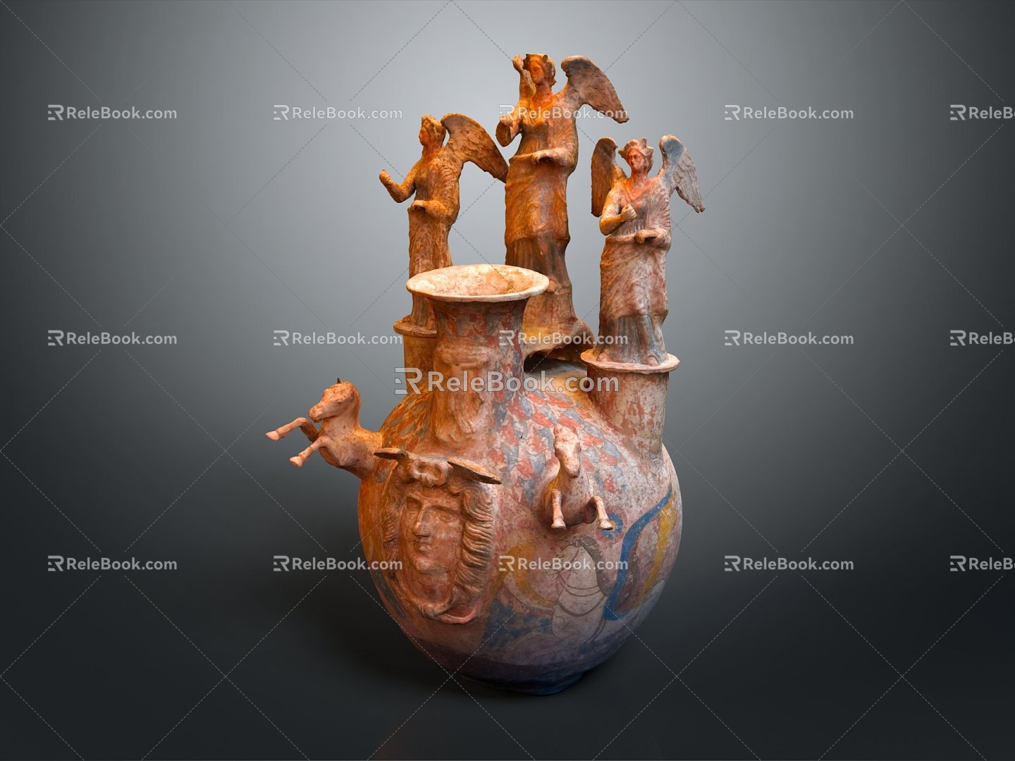 European-style Wine Pot Antique Angel Antique Wine Pot 3d model