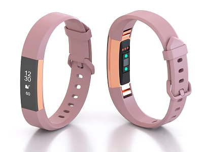 Pink Smart Fitness Tracker With Digital Clock And Activity Health Monitoring Features 3d model