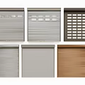 Various Roller Shutter Designs With Different Colors And Textured Patterns For Buildings 3d model