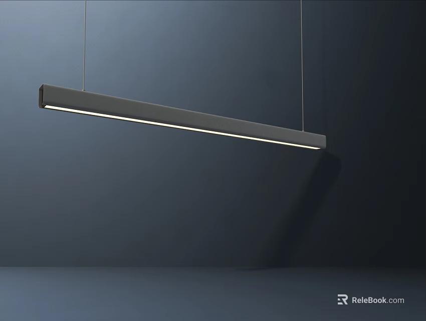 Modern Minimalist Linear Pendant Light With Soft White Illumination For Home Interiors 3d model 
