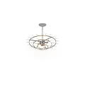 Modern Chandelier With Transparent Glass Panels And Hanging Chain Design