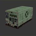 Vintage Green Industrial Electronic Device Featuring Display Screen Control Buttons And Ventilation Grilles