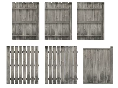 Fence wood board guardrail wood fence wood board wall 3d model