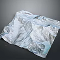 Detailed 3D Terrain Model Showcasing Snowy Mountain Peaks And Glacial Features