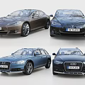 Tesla and Audi Cars in Brown Blue and Black Colors with Different Models on