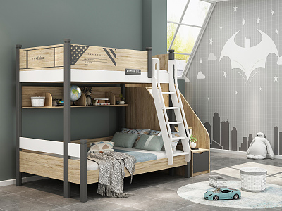 Nordic Bed Teenagers Bed High and Low Bed model