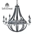 Elegant Brass Chandelier With Rope Decoration And Multiple Candle Shaped Bulbs
