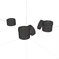 Multiple Car Tires With Tread Pattern Stacked On White Background 3d model