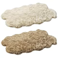 Fluffy Textured Shaped Rugs With Cloud Like Design In Two Colors 3d model