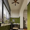 Elegant Villa Balcony With Green Plants Wooden Chairs And Woven Decorations