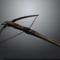Detailed Traditional Wooden Bow Weapon With Handcrafted Patterns And Bowstring Design