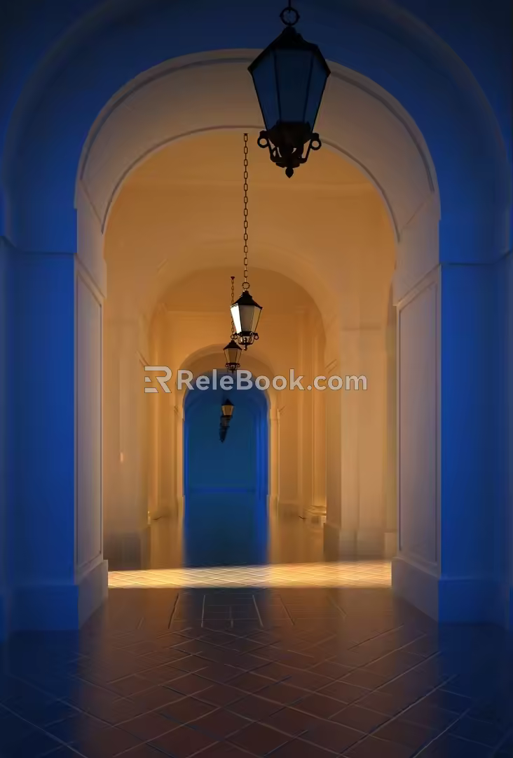 European Roman Column Arch 3d model