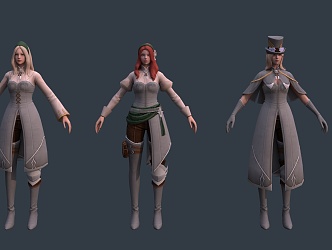 European Medieval female warrior knight ranger bounty hunter female warrior beauty girl 3d model