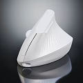Sleek White Electric Iron With Modern Textured Surface And Reflective Base On Black Background