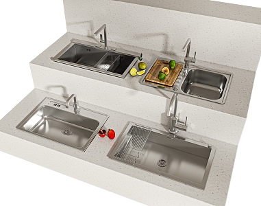 Modern dish washing basin 3d model