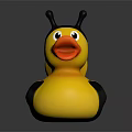 Yellow Rubber Duck Toy With Bee Antennae And Black Wings