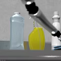 Smart Robot Cleaning Kitchen Sink With Blue Cloth And Stainless Steel Surface In Modern Kitchen