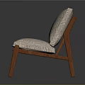 Minimalist Wooden Frame Chair With Light Colored Cushion And Backrest
