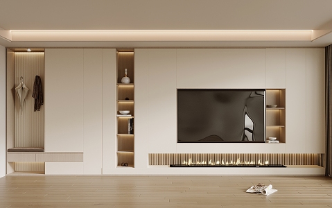 Modern TV Background Cabinet Integrated TV Cabinet 3d model