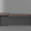 Modern Wooden Desk With Gray Frame And Smooth Desktop Surface 3d model